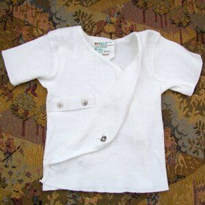 BABY UNDERSHIRT, S, VINTAGE WHITE COTTON w SHAPS, TODDLE TIME 14-18 LBS